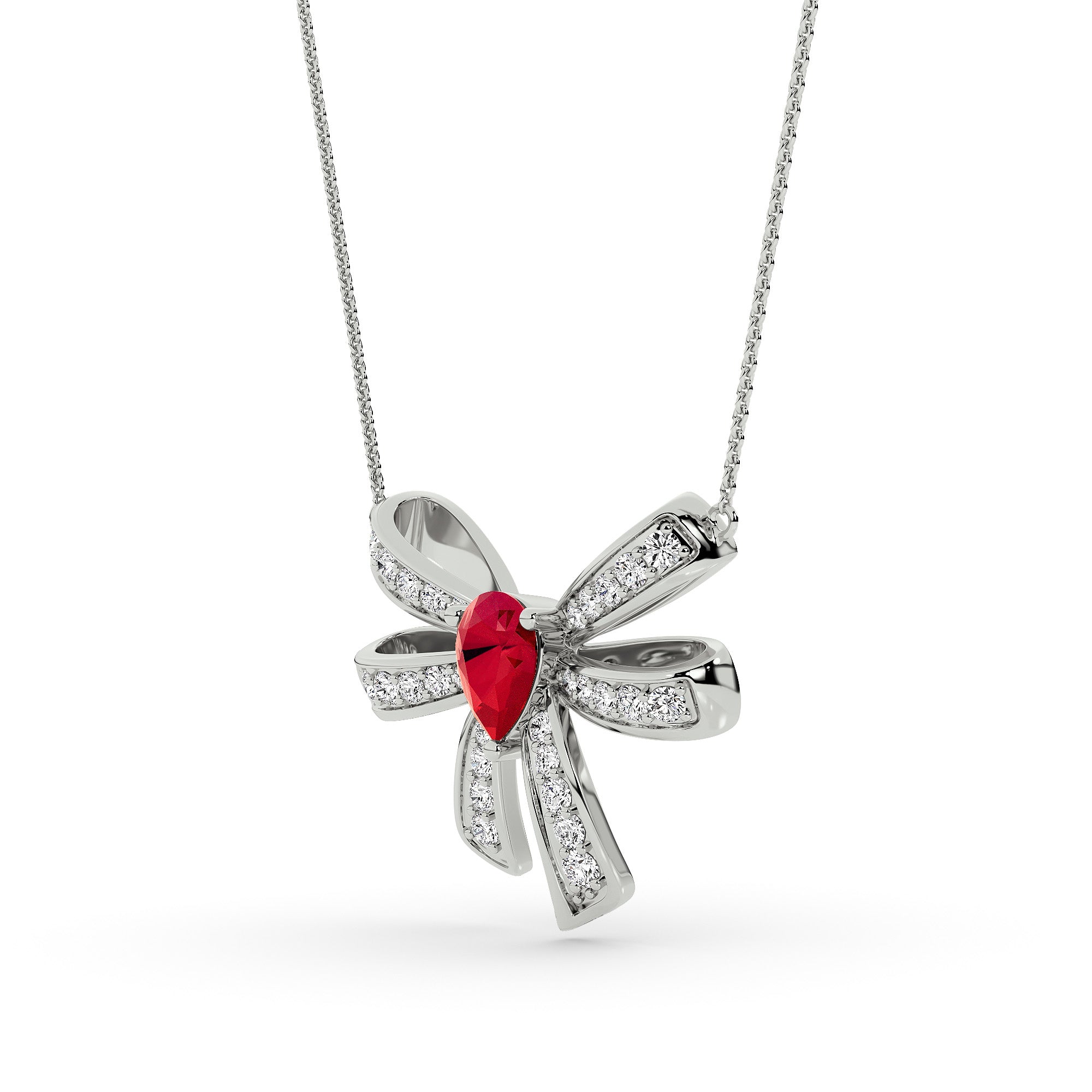 Crimson Knot Bow Pendant