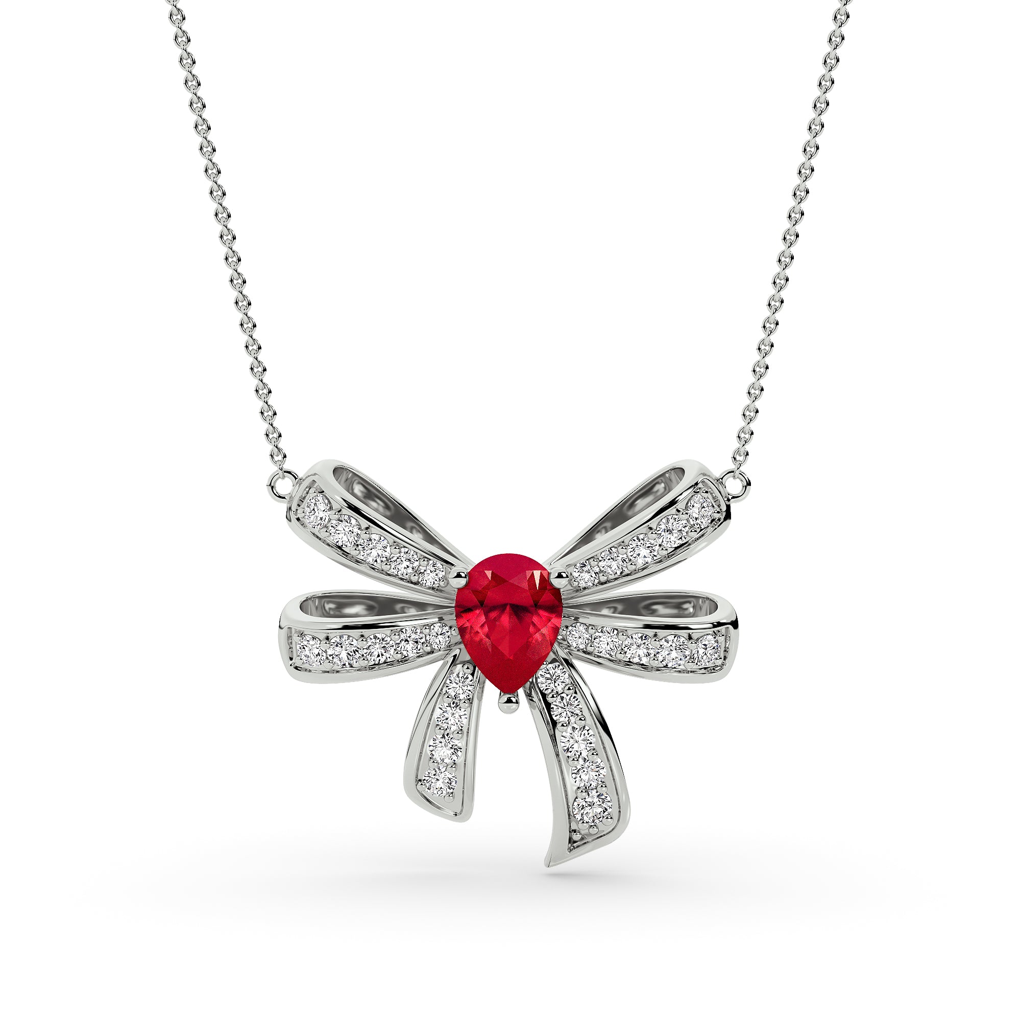 Crimson Knot Bow Pendant