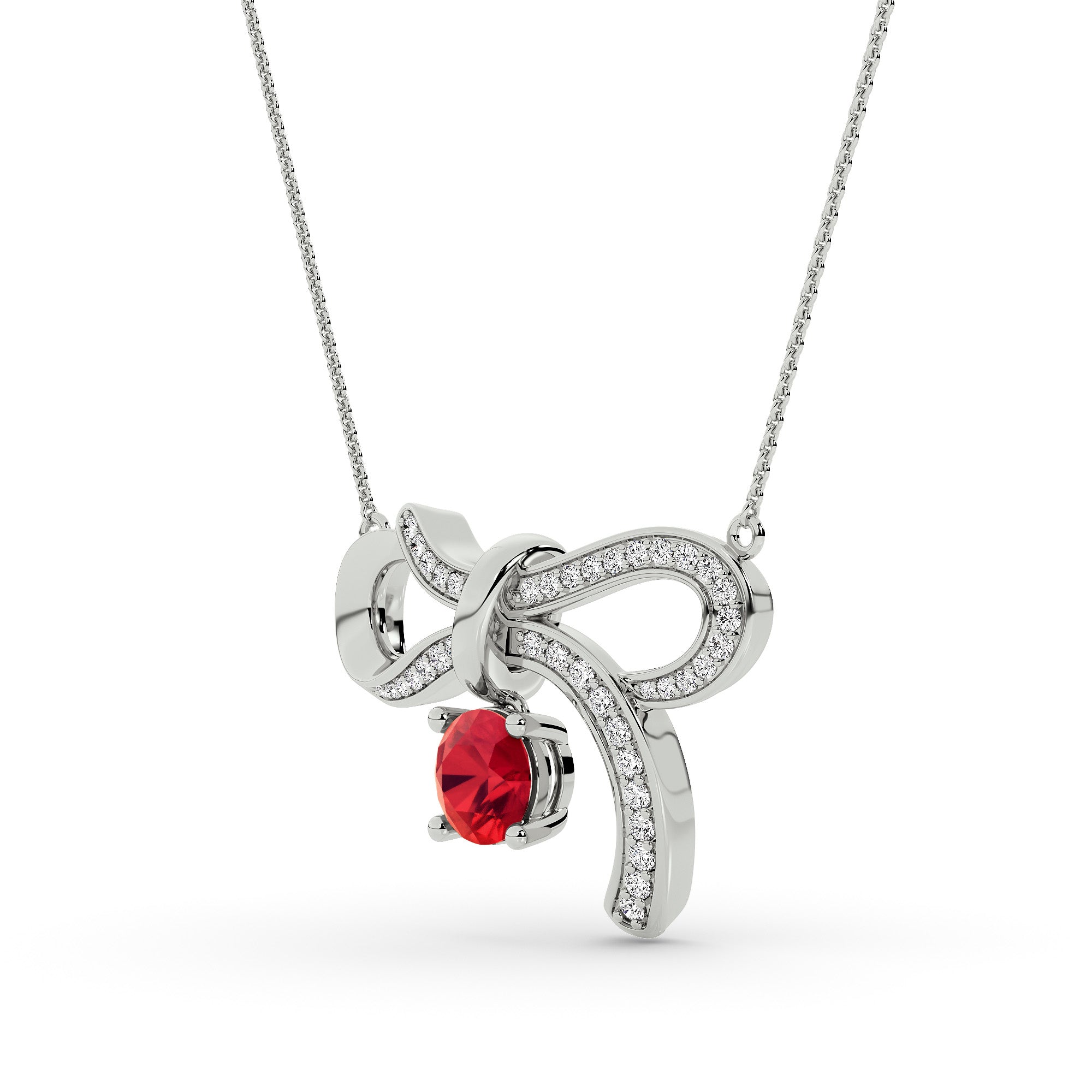 Ruby Promise Bow Pendant