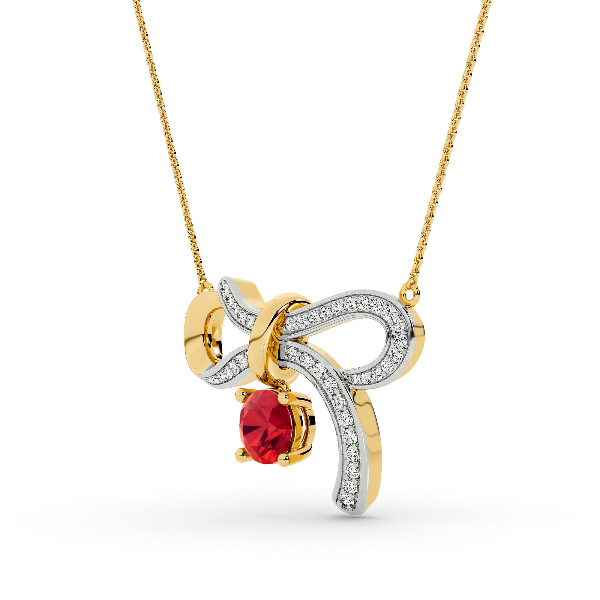 Ruby Promise Bow Pendant