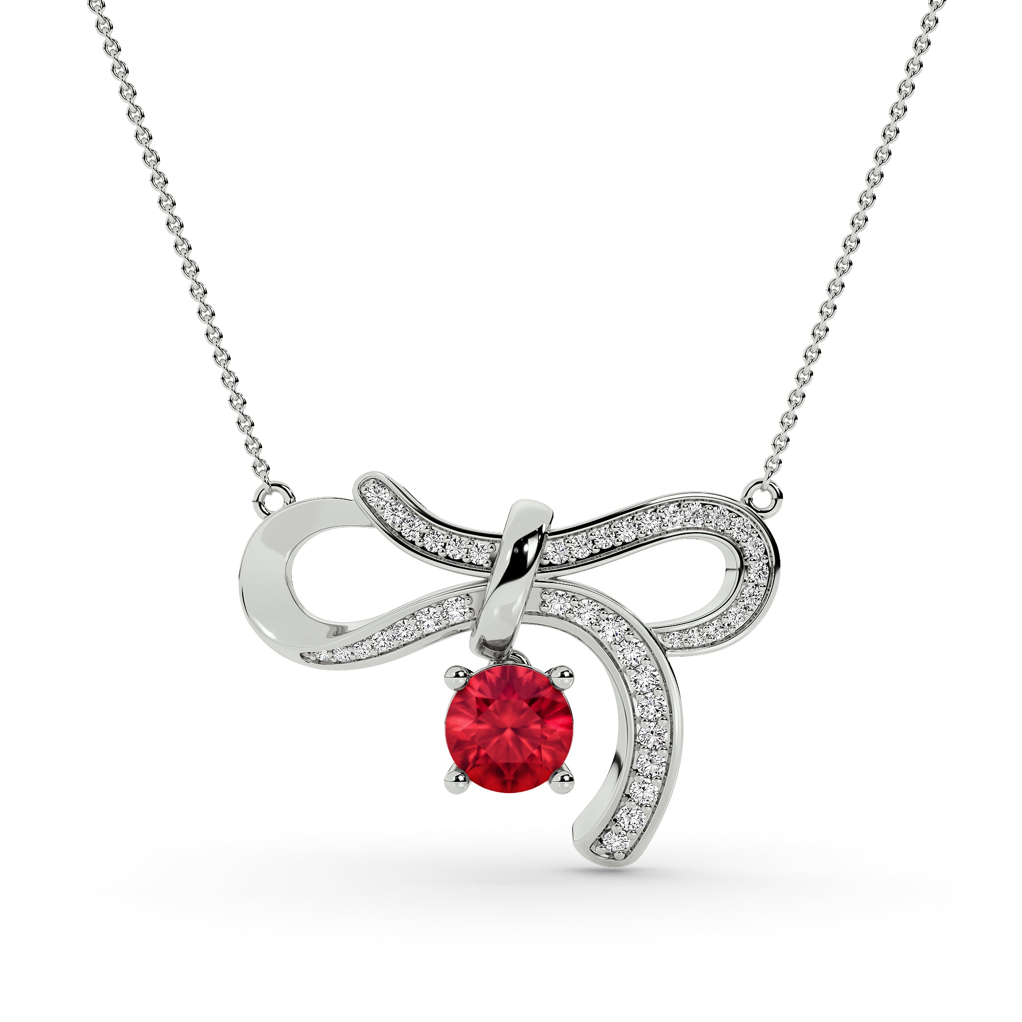Ruby Promise Bow Pendant