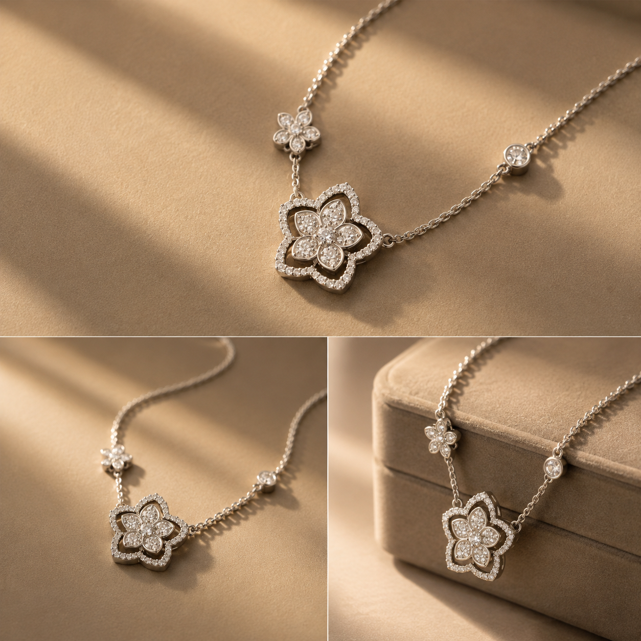 Starfish Necklace — CZ & Silver