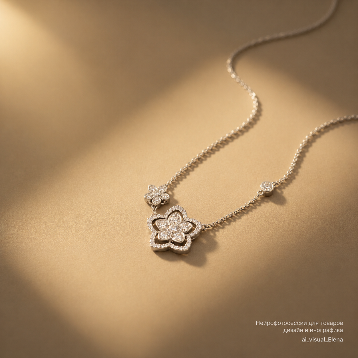 Starfish Necklace — CZ & Silver