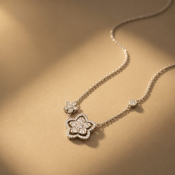 Starfish Necklace — CZ & Silver