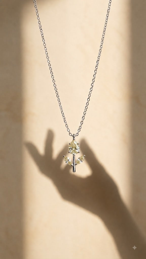 Tulip Pendant — Color Stone & Silver