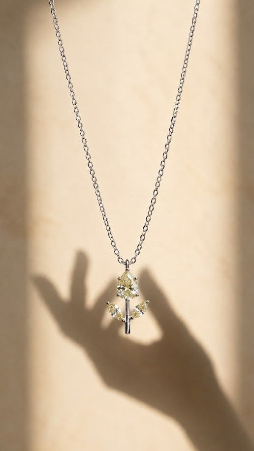 Tulip Pendant — Color Stone & Silver