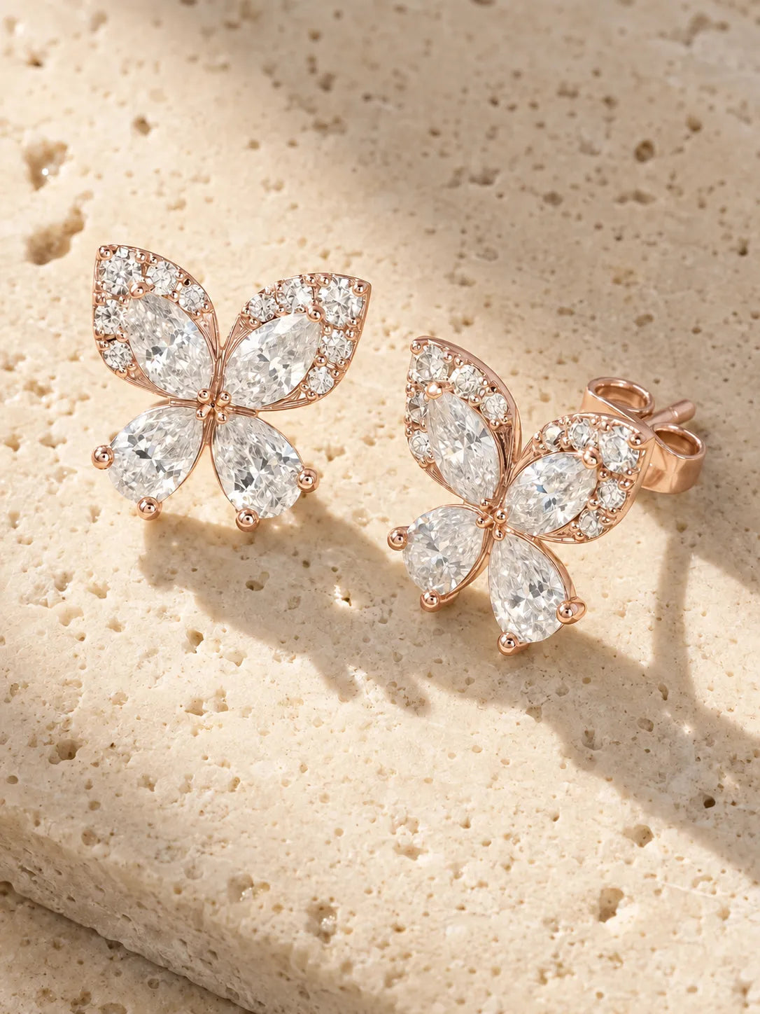 Butterfly Earrings — CZ & Silver