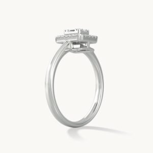 Lab Grown Baguette Diamond Halo Ring