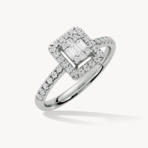Lab Grown Baguette Diamond Engagement Ring