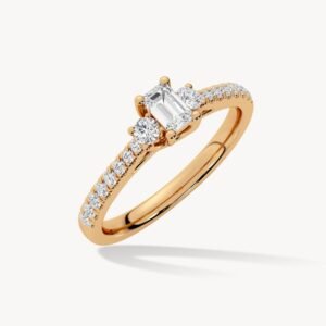 Lab Grown Emerald Diamond Promise Ring