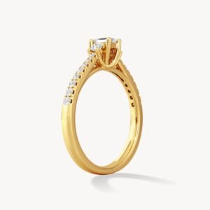Lab Grown Emerald Diamond Promise Ring